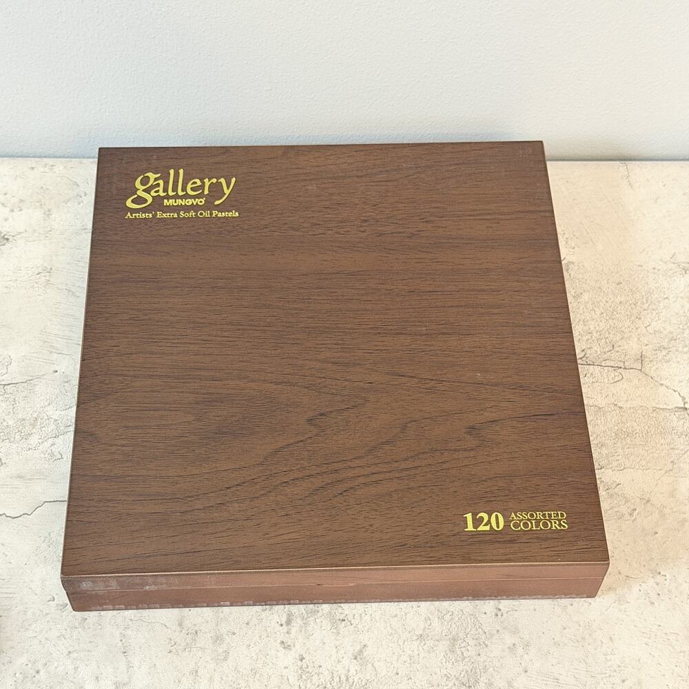 New MUNGYO Gallery Artists' Soft Oil Pastels Wood Box Set 120 Assorted Colors